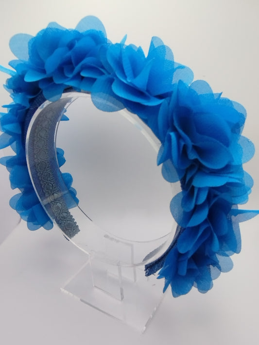 Diadema "Flor" azul