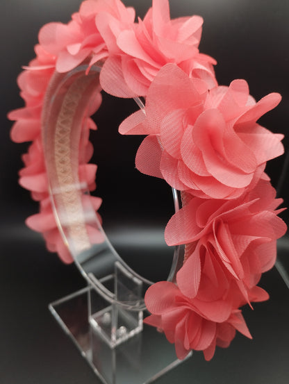 Diadema "Flor" coral